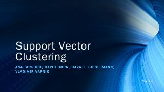 Support Vectors Clustering