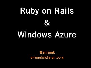 SVC03: Ruby on Rails and Windows Azure