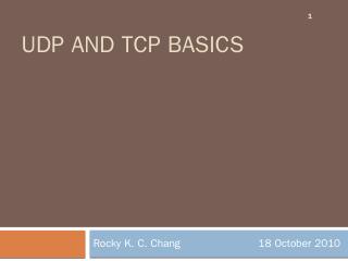 TCP and UDP basics