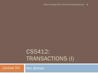 transaction - Cornell Computer Science