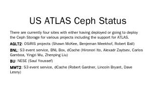 US ATLAS Ceph Status - CERN Indico