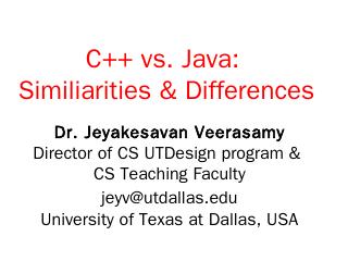 C++ vs. Java: Similiarities &amp; Differences - U...