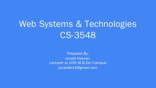 Web Systems &amp; Technologies