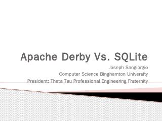 What is Apache Derby? - Computer Science - Bi...