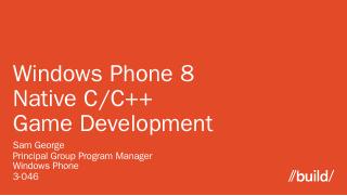 Windows Phone 8 Native C/C++ Game Development