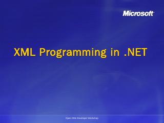 XML Programming in .NET - Microsoft Download ...